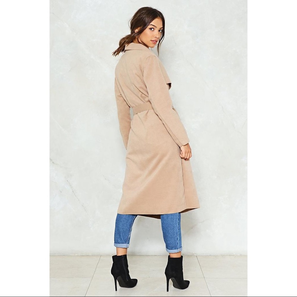 Let’s Wrap It Up Beige Waterfall Coat - Picture 3 of 3